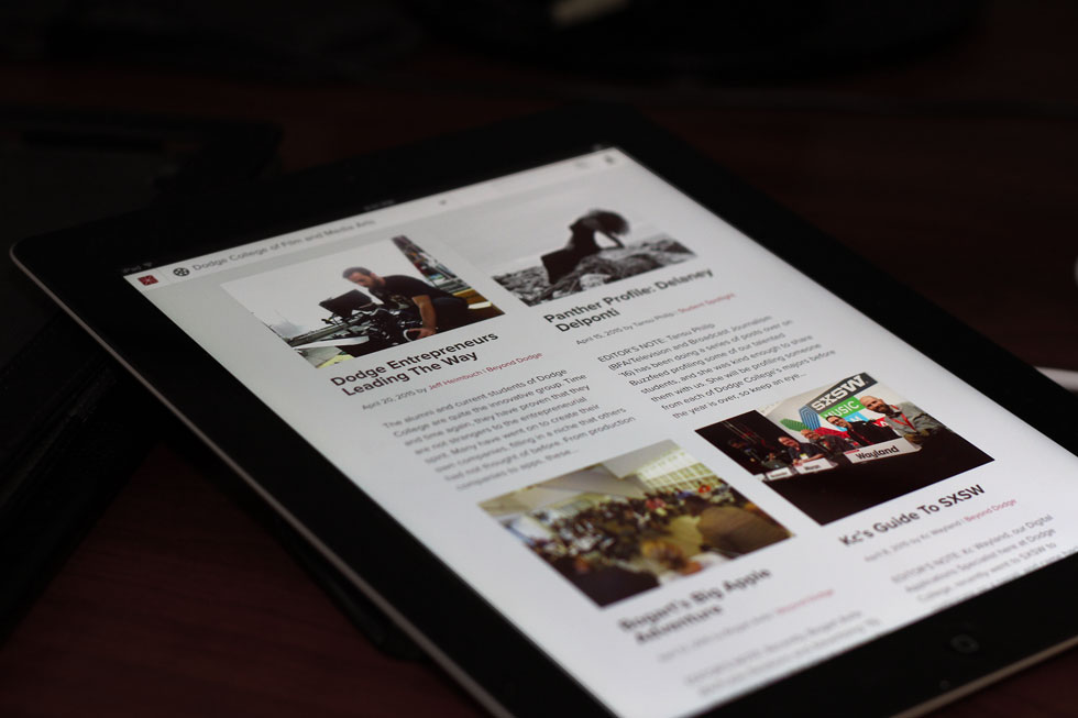 Chapman Magazine blog on an iPad